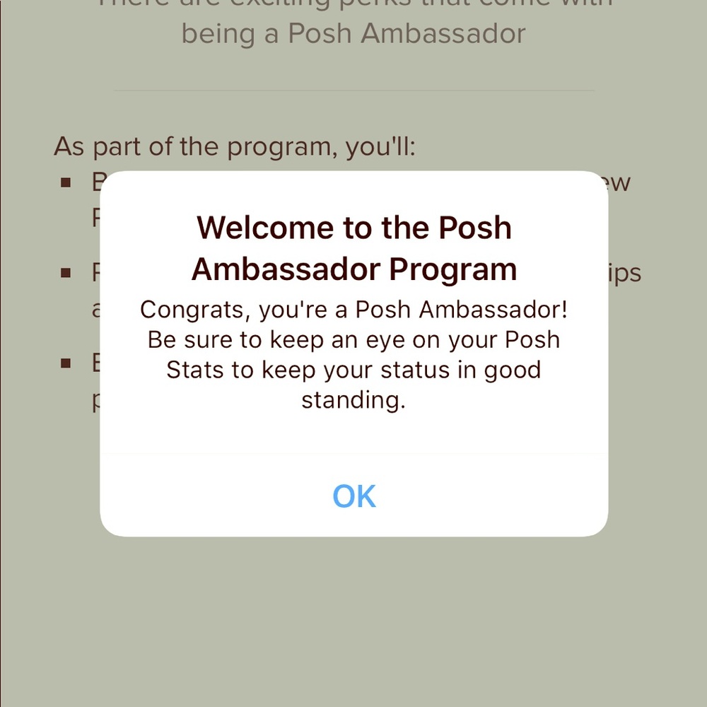 🎉 YaY! I was just named a POSH AMBASSADOR today🎉